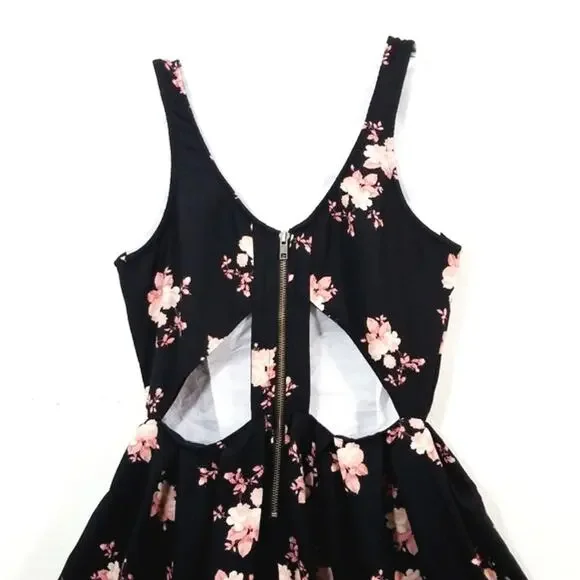 Empyre Floral cutout zipper detailing mini dress S - Picture 5 of 9